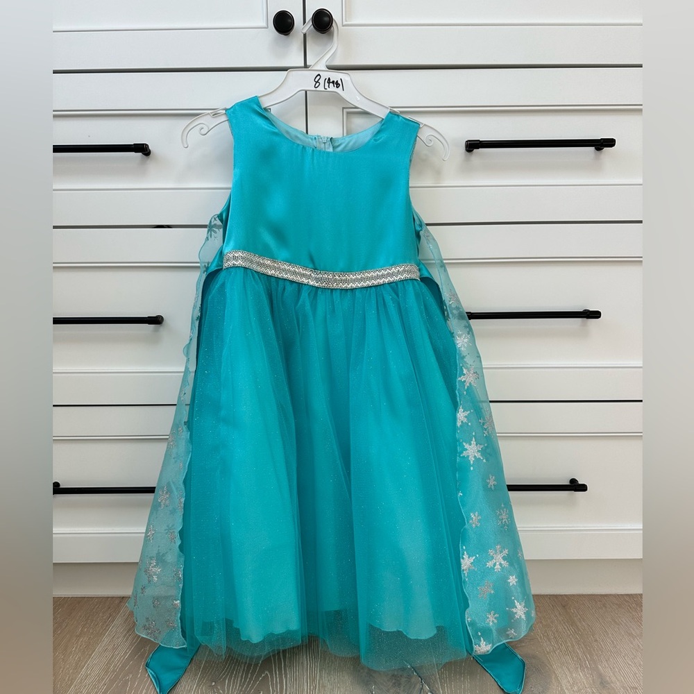 One of a kind Kids Dream Elsa-inspired dress with matching accessories
